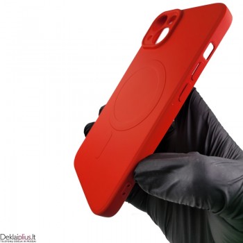 Švelnus silikoninis dėklas su magsafe - raudonas (Apple Iphone 14)